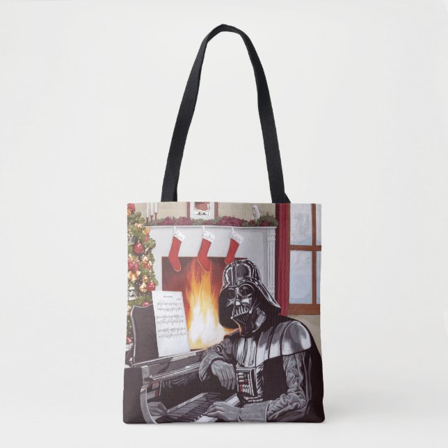 Holiday Darth Vader Warm By The Hearth Tote Bag (Front)