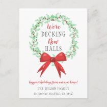 Holiday Decking The New Halls Moving Announcement Postcard