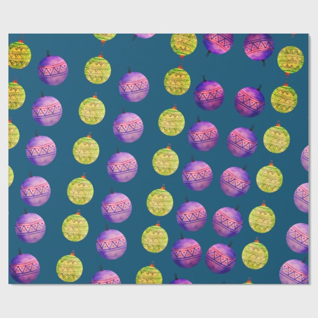  Holiday Decor Balls  Wrapping Paper (Flat)