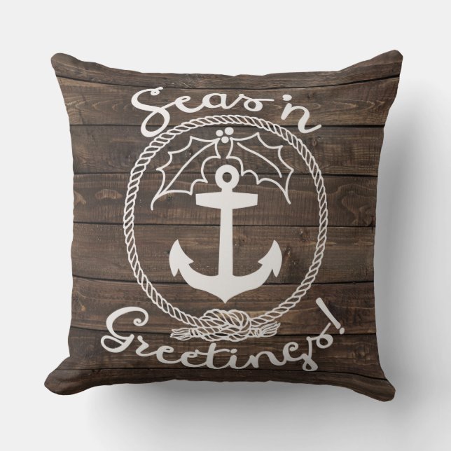 Holiday Decor | Seas 'n Greetings Throw Pillow (Front)
