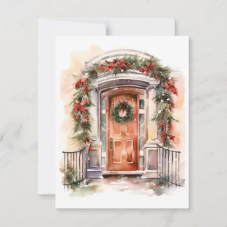 Holiday decorated Christmas greeting card