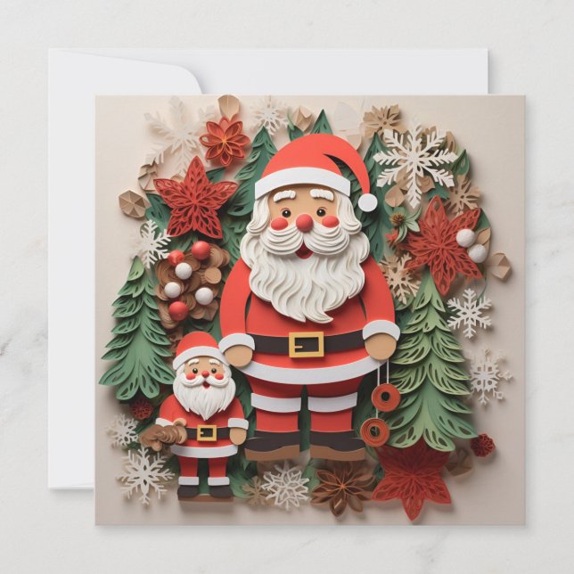 Holiday decorated Christmas greeting card (Front)