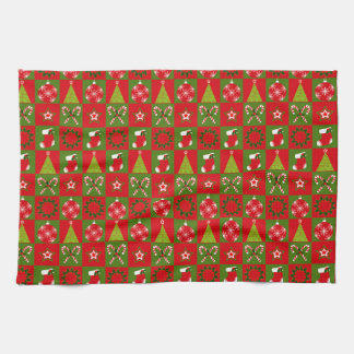 Holiday Decorative Squares Kitchen Towel