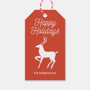 Holiday Deer Personalized Gift Tags by charmingink at Zazzle
