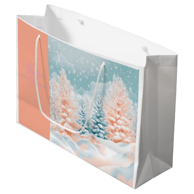 HOLIDAY DESIGN #5 LARGE GIFT BAG (Front Angled)