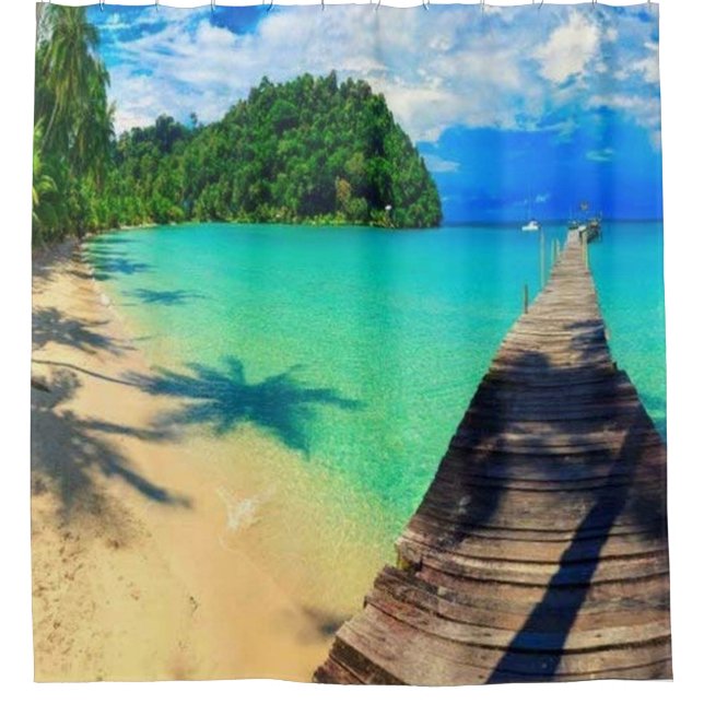 Holiday destination shower curtain (Front)