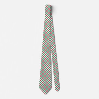 Holiday Diagonal Red and Green Plaid  Neck Tie