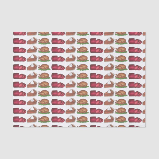 Holiday Dinner Thanksgiving Christmas Pie Turkey Tissue Paper (Front)