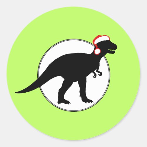 HOLIDAY DINOSAUR CLASSIC ROUND STICKER