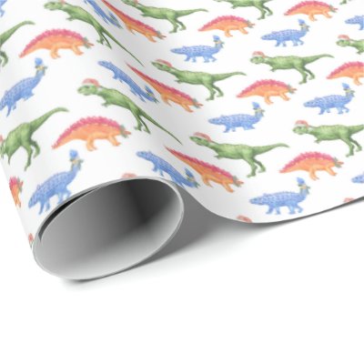 Holiday Dinosaurs Wrapping Paper