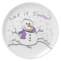 Holiday Dish Snowman plate