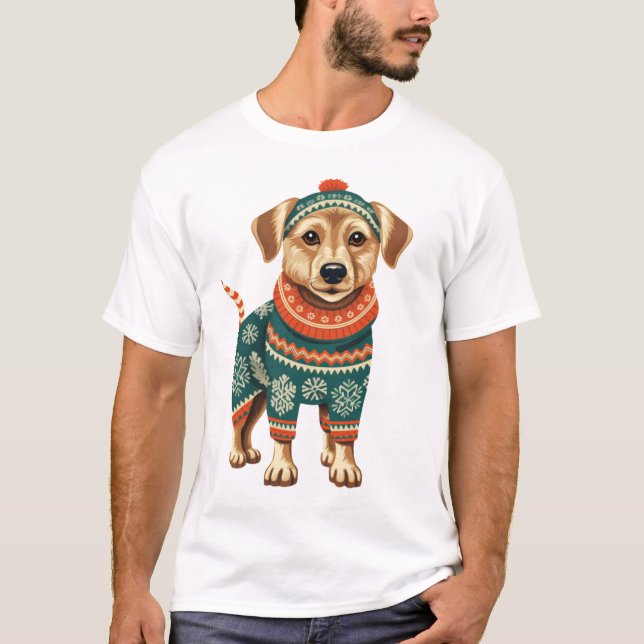 Holiday Dog Delight Design T-Shirt (Front)