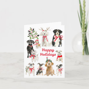Holiday Dog Fun Retro Photo Card