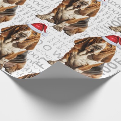 Holiday Dog Lover Basset Hound Christmas Wrapping Paper