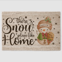 Holiday Doormat with Snowman & Christmas Cheer