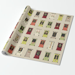 Holiday doors wrapping paper