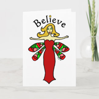 Holiday Dragonfly Fairy Greeting Card