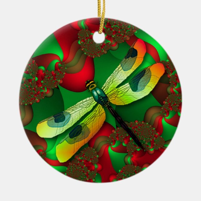 Holiday Dragonfly Ornament (Front)