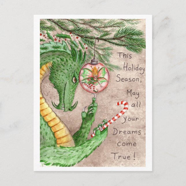 Holiday Dreams Dragon - postcard (Front)