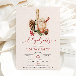 Holiday Drink Christmas Party Invitations