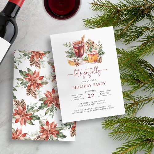 Holiday Drink Christmas Party Invitations