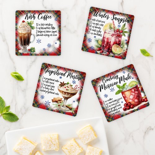 Holiday Drink Recipes B Coaster Set