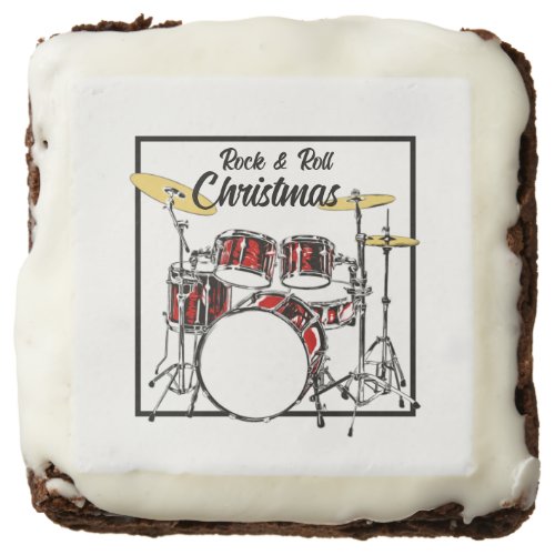 Holiday Drummer Rock  Roll Christmas Drum Kit Brownie