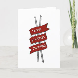 Holiday Drumsticks 12 Drummers Drumming Christmas  Card