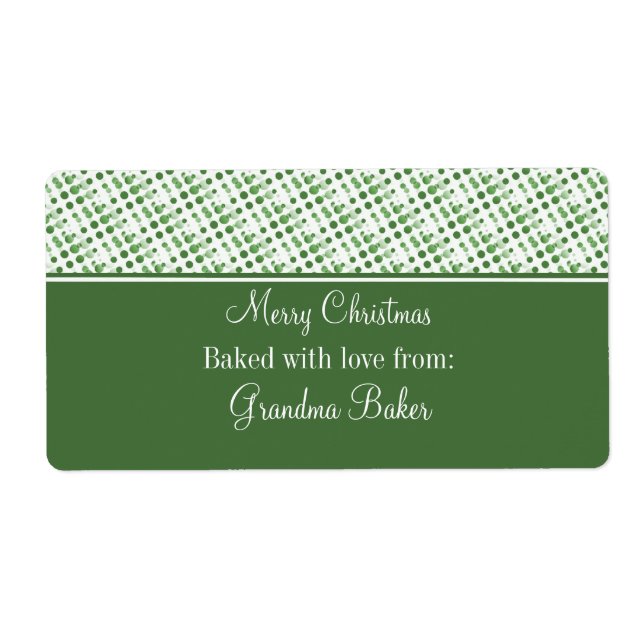 Holiday Effervescence Christmas Labels, Dark Green Label (Front)