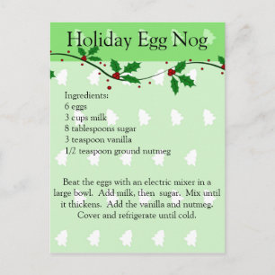 Holiday Egg Nog Recipe Post Card