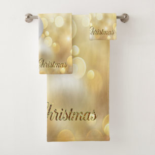 Holiday Elegant Christmas Balls Bath Towel Set