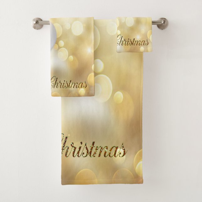 Holiday Elegant Christmas Balls Bath Towel Set (Insitu)
