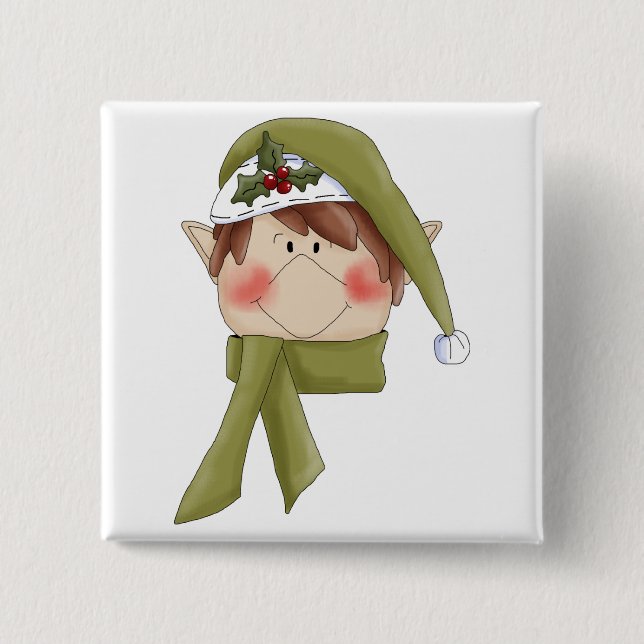 Holiday Elf T-shirts and Gifts Button (Front)