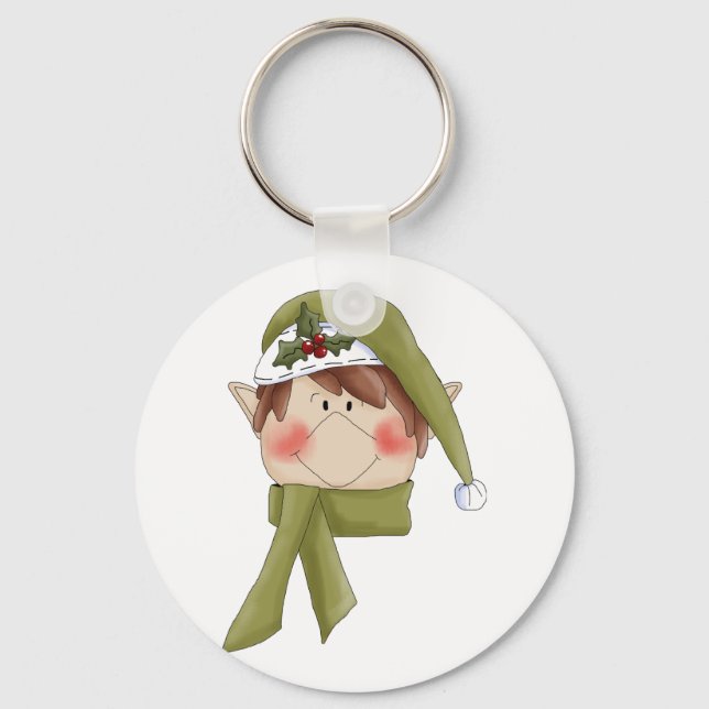 Holiday Elf T-shirts and Gifts Keychain (Front)