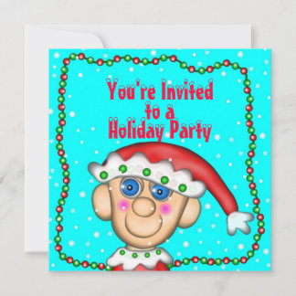 Holiday Elfie, You're Invited, to a, Holiday Party Invitation