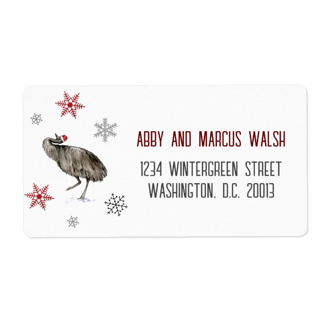 Holiday Emu Label (Front)
