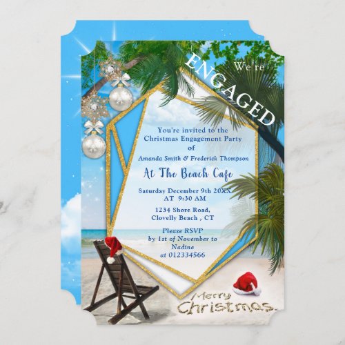 Holiday Engagement Christmas Party Invitation