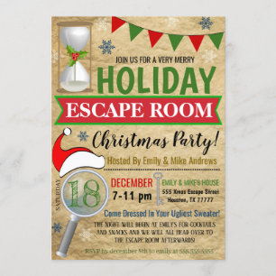 Holiday Escape Room Invitation