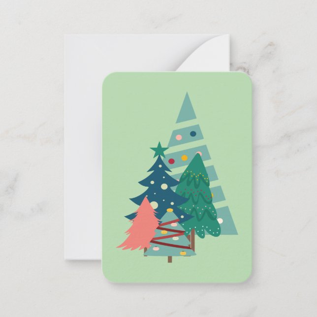Holiday Evergreens Design Note Card (Front)