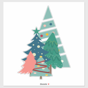 Holiday Evergreens Design Sticker