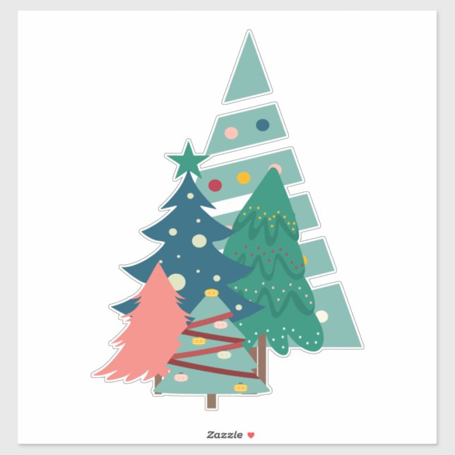 Holiday Evergreens Design Sticker (Sheet)