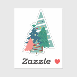 Holiday Evergreens Design Sticker