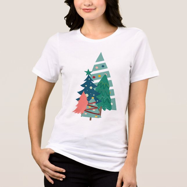 Holiday Evergreens Design Tri-Blend Shirt (Front)