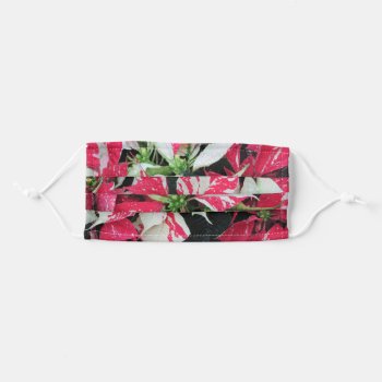 Holiday Face Mask With Poinsettias by SimoneSheppardDesign at Zazzle