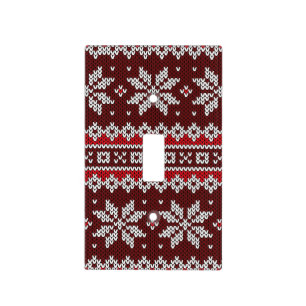 Holiday Fair Isle Knit Pattern Light Switch Cover