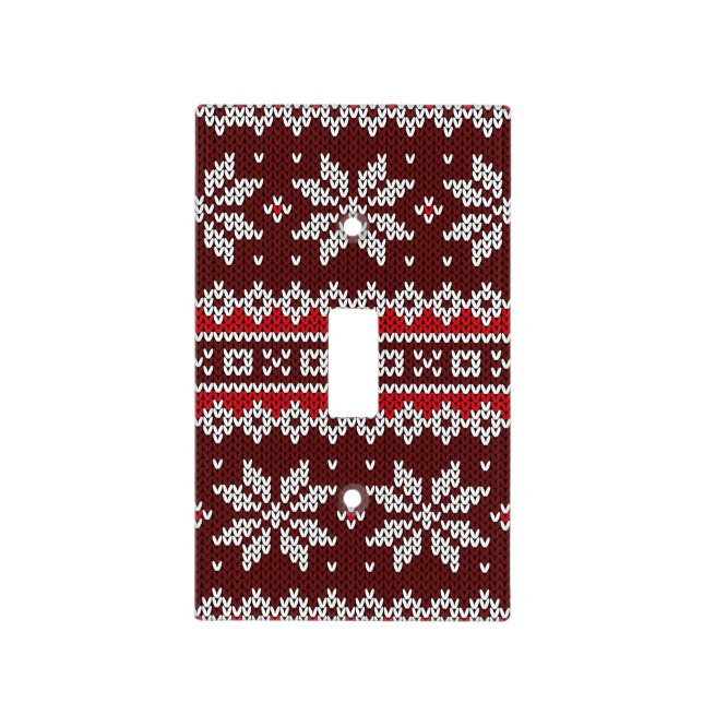 Holiday Fair Isle Knit Pattern Light Switch Cover (Front)