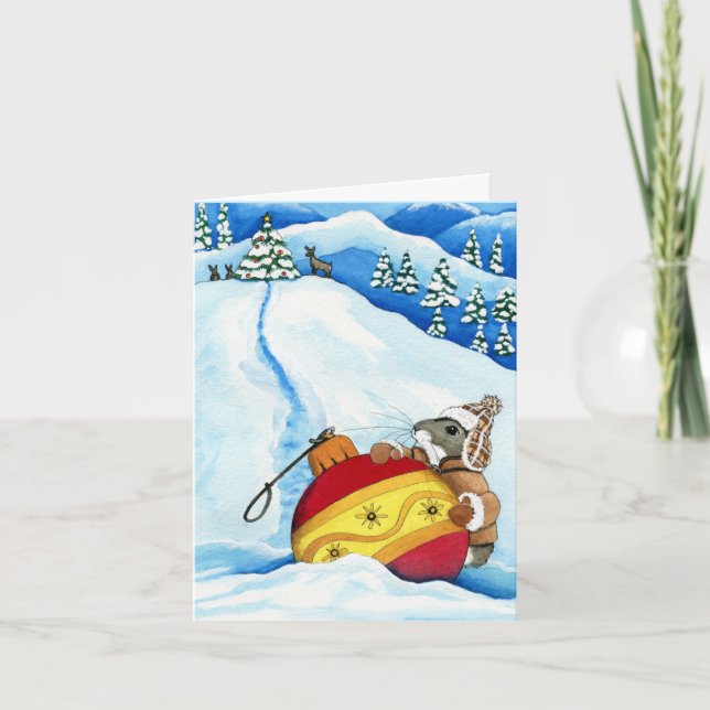Holiday Family & Friends Hamster Art by Bihrle Card (Front)