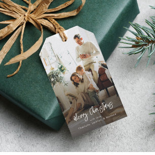 Holiday Family Photo Script Christmas Gift Tags