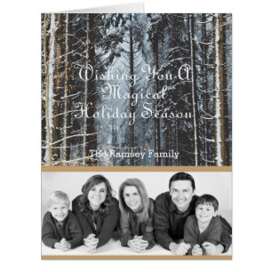 Holiday Family Photo Winter Scene Custom Cards