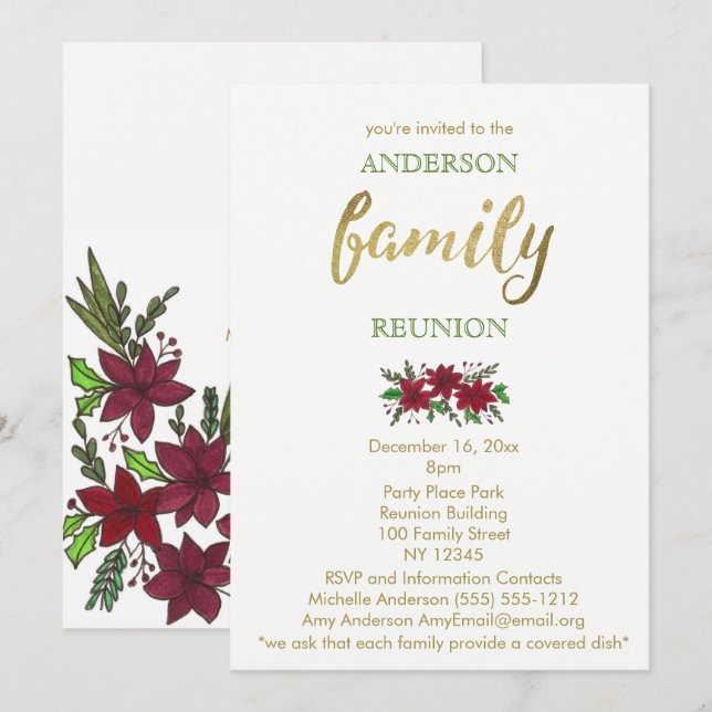 Holiday Family Reunion Invitation (Front/Back)